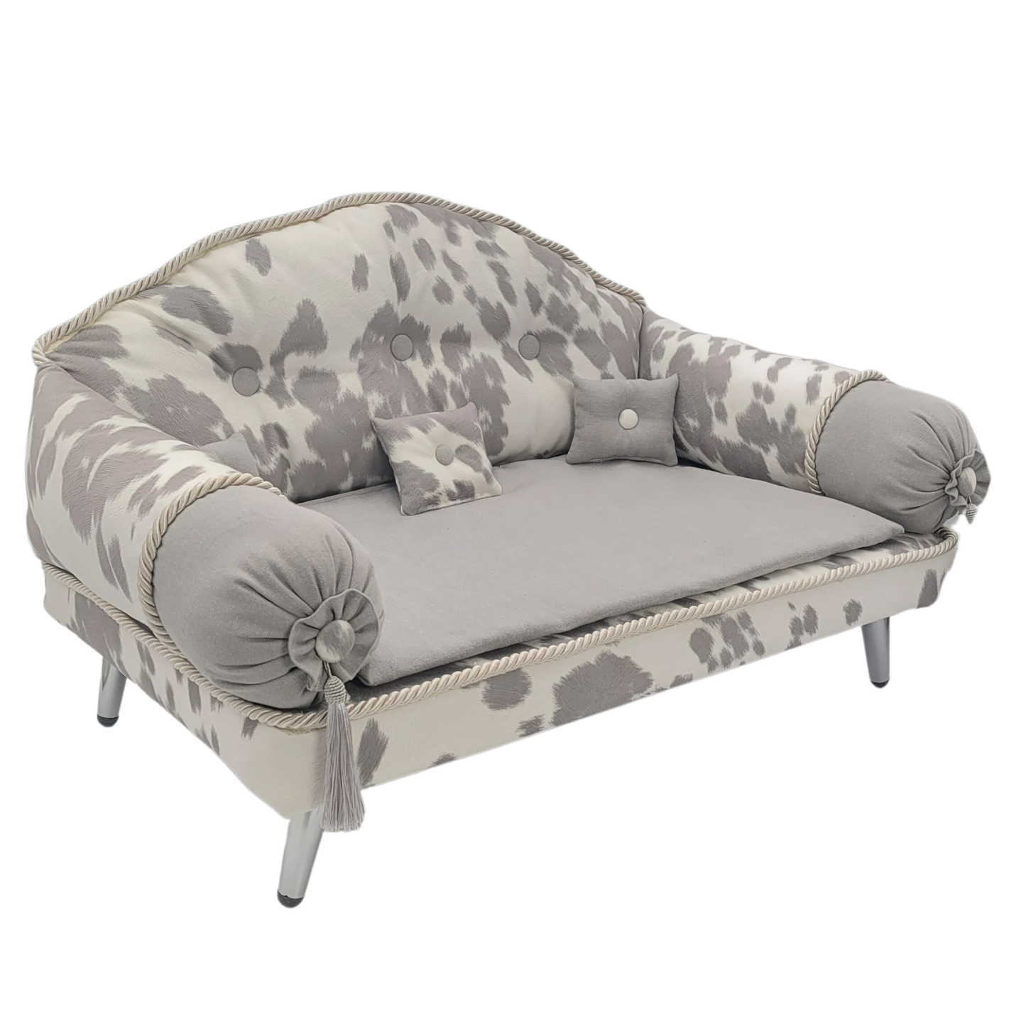 Fancy Pet Couch (Grey Cow Print)