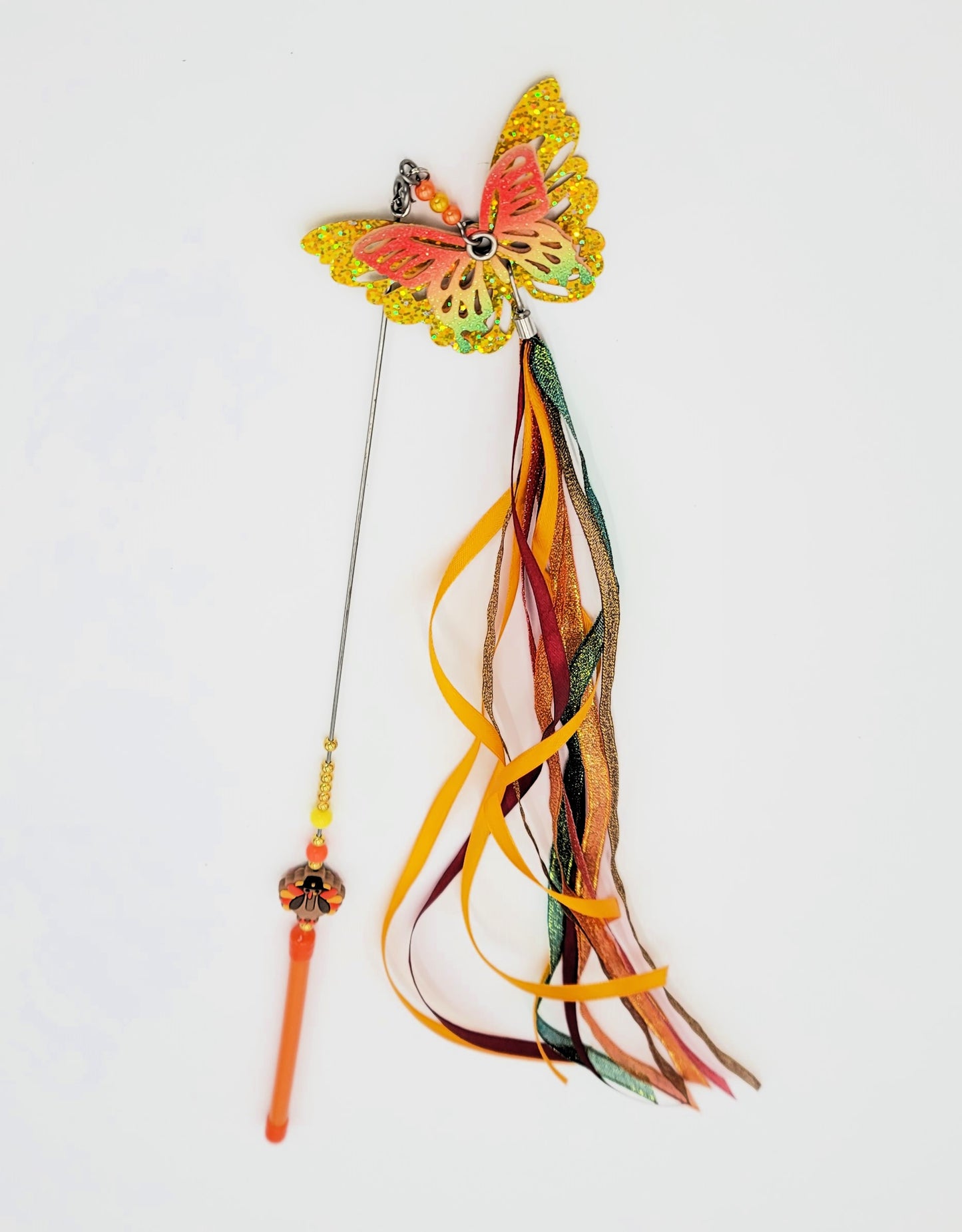 Turkey Ribbon Cat Wand