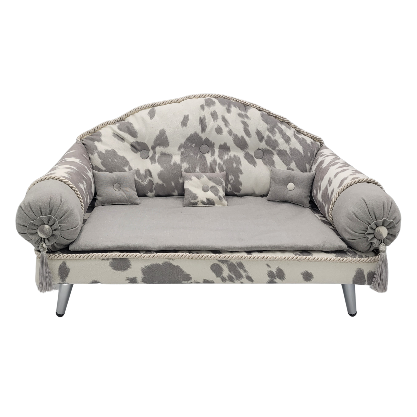 Fancy Pet Couch (Grey Cow Print)