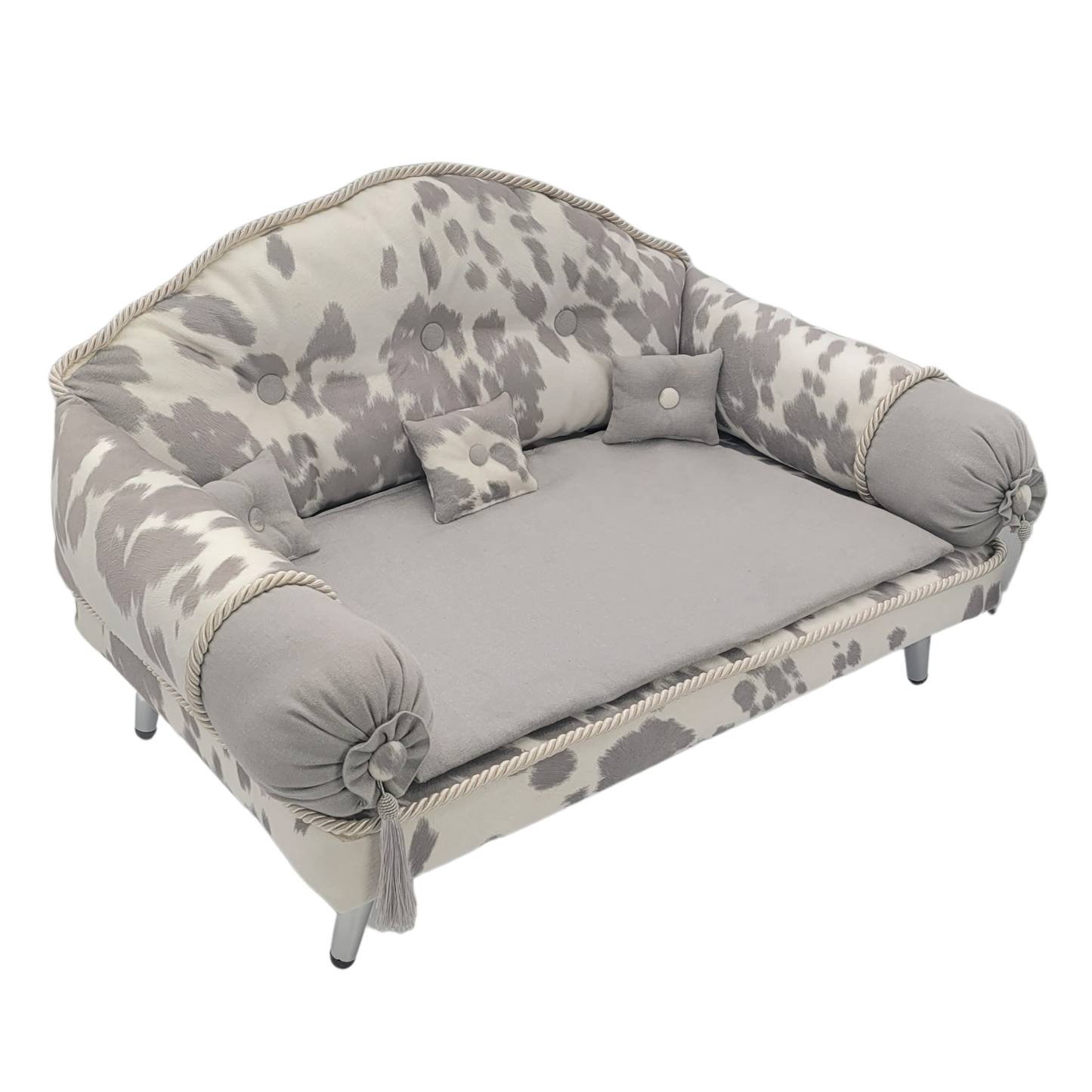 Fancy Pet Couch (Grey Cow Print)