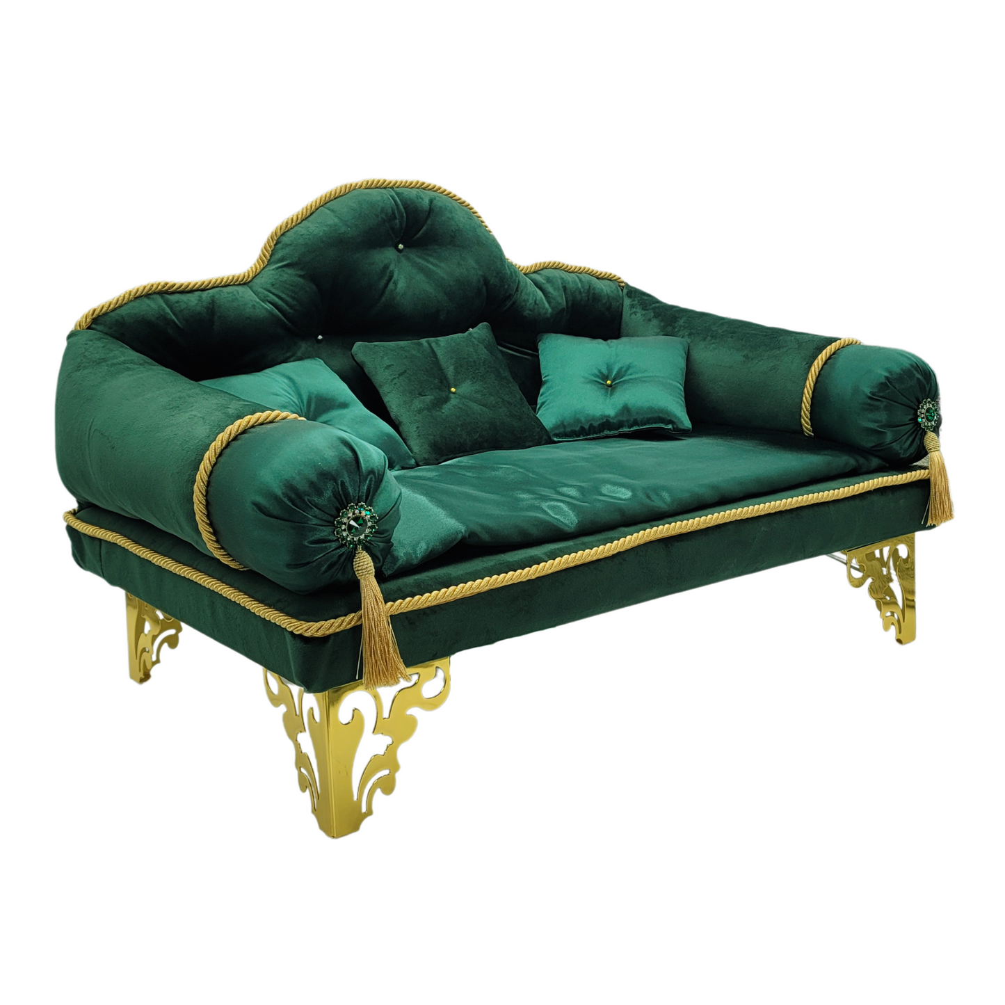 Fancy Pet Couch (Green and Gold)
