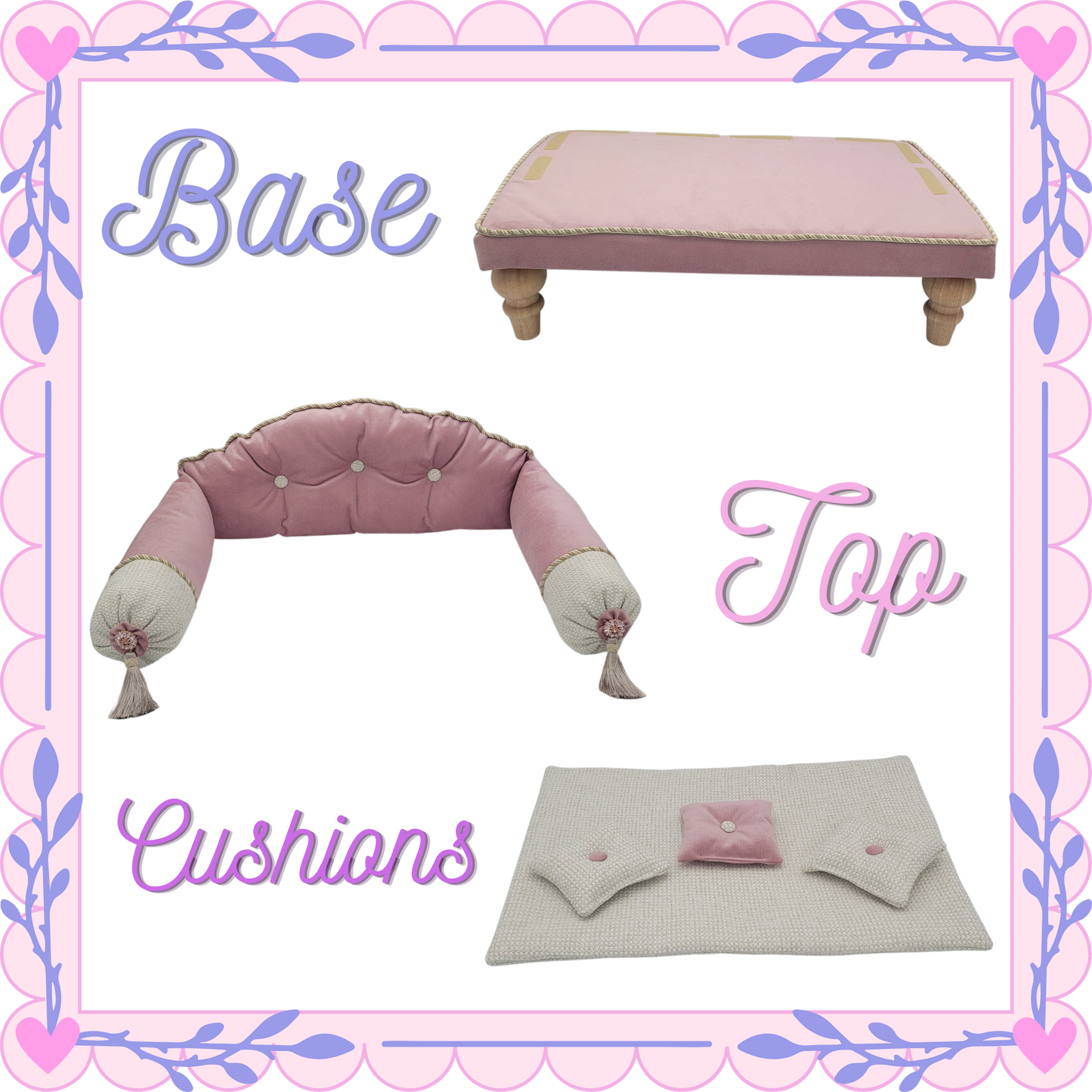 Fancy Pet Couch (Pink and Cream)
